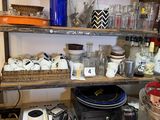 a table with many items on it in the kitchen
