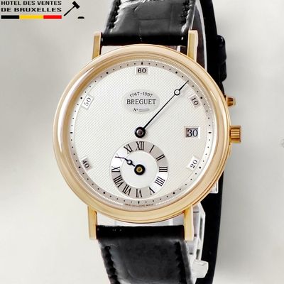 an image of a close up of a wrist watch with roman numerals