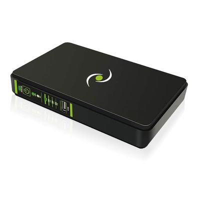 an image of a black box with a green logo on it