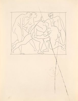 an image of a black and white drawing of a group of people