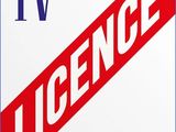 une affiche blanche et bleue sur laquelle figure le mot « licence »