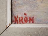 an image of a close up of a painting on a wall