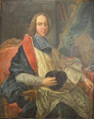 tableau représentant un homme vêtu d'un manteau, tenant un chapeau noir