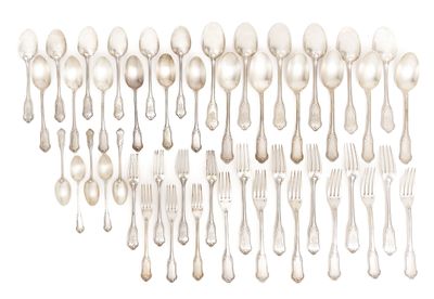 a lot of silver spoons and forks on the table