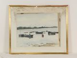 une image d'une peinture de bateaux dans l'eau