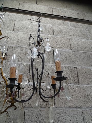 Lustre à pampilles 4 bras de lumières