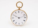 an image of a gold pocket watch with roman numerals on the face