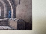 a picture of a painting of a man in a blue robe