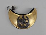 gold plated necklace with a rooster on it with a black cord