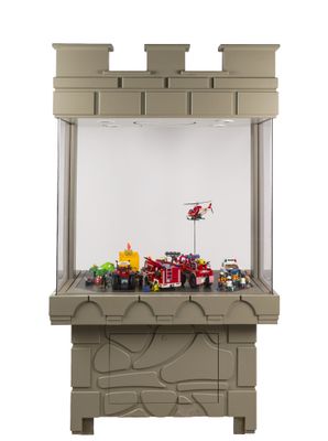un gros plan sur une vitrine contenant des jouets