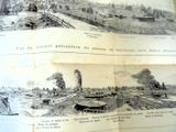 two pages of a book with a picture of a town