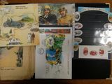 beaucoup de livres sur la table, avec des images dessus