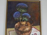 a picture of a painting of a potted plant on a table