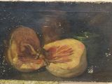 a picture of a painting of a fruit on a table