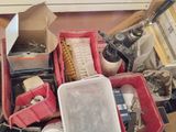 a box full of assorted items on a table