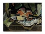 an image of a painting of a guitar sitting on top of a table