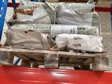 a pallet full of bags of food on a pallet