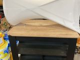 a large white object sitting on top of a wooden table