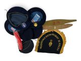 a hat, hat cap, and other items that are on display