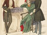 a drawing of a man and a woman sitting at a table