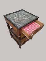 Petite table de chevet en bois de placage à deux plateaux ca… (photo 3)