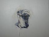 un dessin représentant un seau accroché au mur