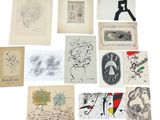 a group of drawings and pictures of people on a white surface