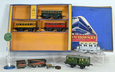 a box with a train set in it on a table