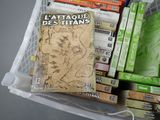 many books in a plastic bag on the table