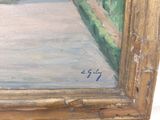 an image of a painting of a woman sitting on a bench