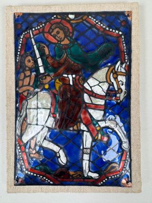 an image of a painting of a man riding on a horse
