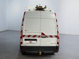 a white van with a red stripe on the back of it