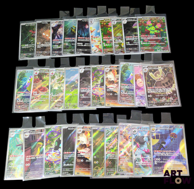 a lot of cards that are in a display case