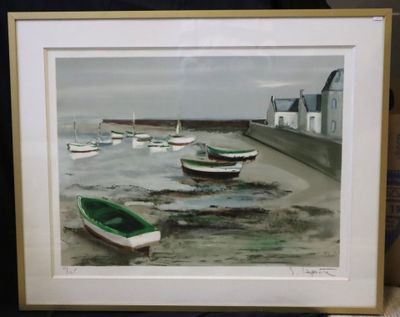 École du XXe siècle , signé Laporte Port en Bretagne Lithogr…