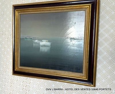 Louis LAMARQUE (1912-1991) " les barques" Huile sur toile - …