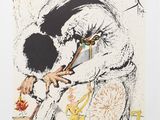 une image représentant le dessin d'un homme tenant un bâton