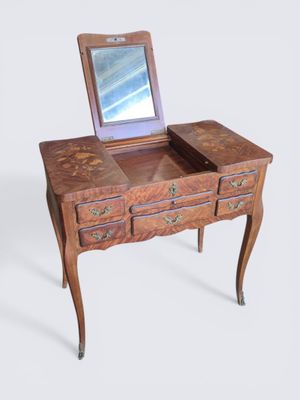 Coiffeuse en placage de bois de rose et citronnier à décor d…