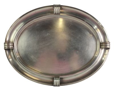 an image of a silver plate on a white background