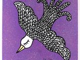 une image représentant un dessin d'oiseau sur fond violet