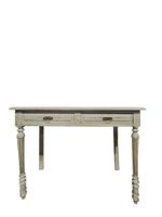 Table console d'applique en bois blanc ouvrant par deux tiro…