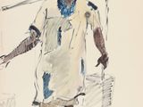 une image représentant le dessin d'un homme tenant un bâton à la main