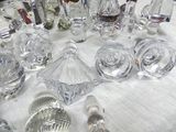 a table with a lot of glass items on it