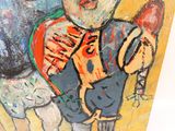 un tableau représentant un homme tenant une batte de baseball