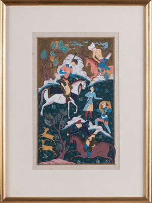 une image représentant un tableau où l'on voit un homme à cheval et une femme à cheval