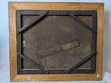 an old picture of a picture of a baseball bat in a wooden frame