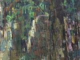 an image of a painting of a tree in the middle of a field