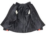 a close up of a black skirt on a white background