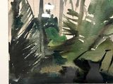 a picture of a painting of a cat in the jungle
