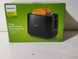 philips toaster with two slices of toast on top of it