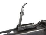 a close up of a machine gun on a white background